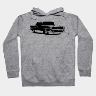 Front/Back - 1957 Chevy Bel Air - monochrome Hoodie